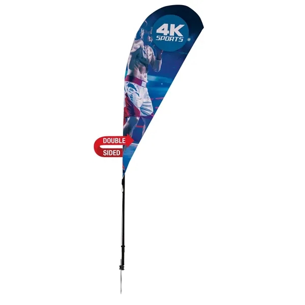 6' Streamline Teardrop Sail Sign Flag, Double-Sided, Spike - 6' Streamline Teardrop Sail Sign Flag, Double-Sided, Spike - Image 0 of 4