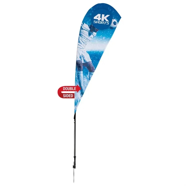 8' Streamline Teardrop Sail Sign Flag, 2-Sided, Ground Spike - 8' Streamline Teardrop Sail Sign Flag, 2-Sided, Ground Spike - Image 0 of 5