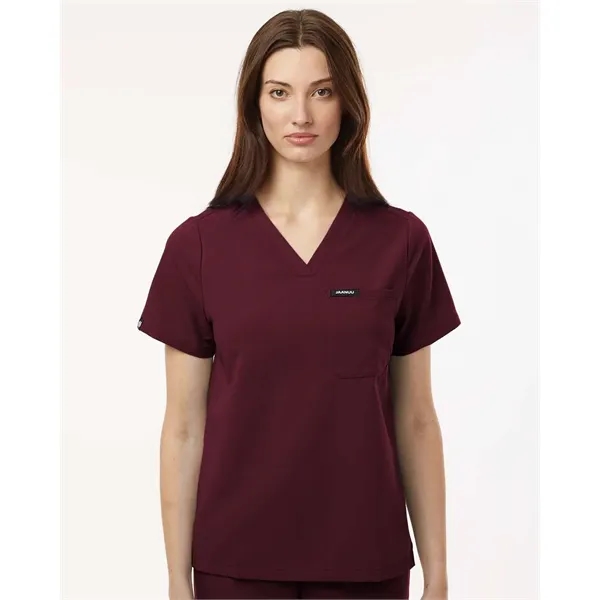 Jaanuu Women's Rhena Essential 1-Pocket Scrub V-Neck Top - Jaanuu Women's Rhena Essential 1-Pocket Scrub V-Neck Top - Image 10 of 35