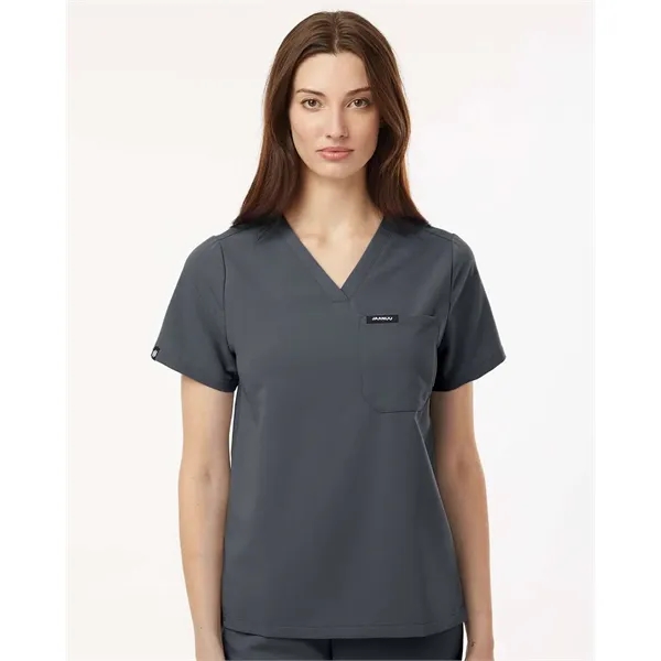 Jaanuu Women's Rhena Essential 1-Pocket Scrub V-Neck Top - Jaanuu Women's Rhena Essential 1-Pocket Scrub V-Neck Top - Image 16 of 35