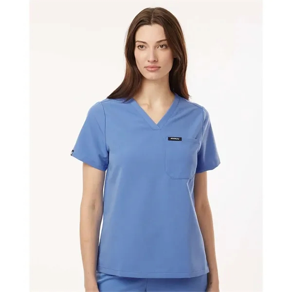 Jaanuu Women's Rhena Essential 1-Pocket Scrub V-Neck Top - Jaanuu Women's Rhena Essential 1-Pocket Scrub V-Neck Top - Image 22 of 35