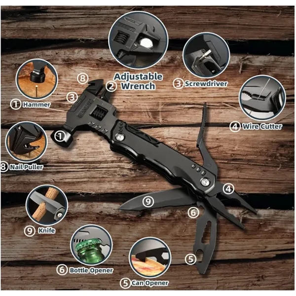 16In1 Multi-function Hammer Wrench Survival Camping Gear - 16In1 Multi-function Hammer Wrench Survival Camping Gear - Image 2 of 4