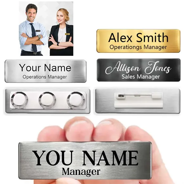 Custom Engraved Name Tag Badges, Multiple Size Available - Custom Engraved Name Tag Badges, Multiple Size Available - Image 0 of 3