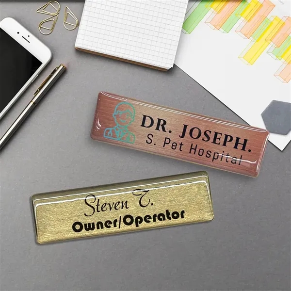 Full Color Acrylic Name Badge with Pin or Magnet - Full Color Acrylic Name Badge with Pin or Magnet - Image 1 of 4