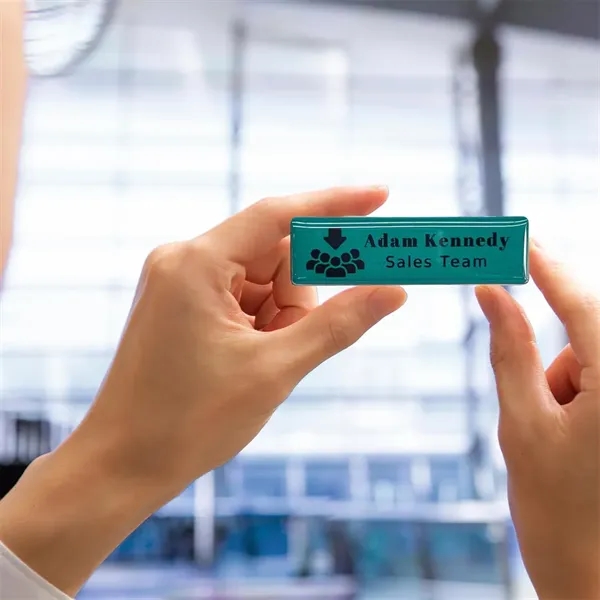 Full Color Acrylic Name Badge with Pin or Magnet - Full Color Acrylic Name Badge with Pin or Magnet - Image 3 of 4