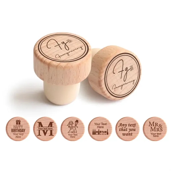 Engraved Wood Wine Stoppers - Engraved Wood Wine Stoppers - Image 1 of 8