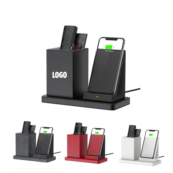 Desktop Organizer with Wireless Charger - Desktop Organizer with Wireless Charger - Image 0 of 4