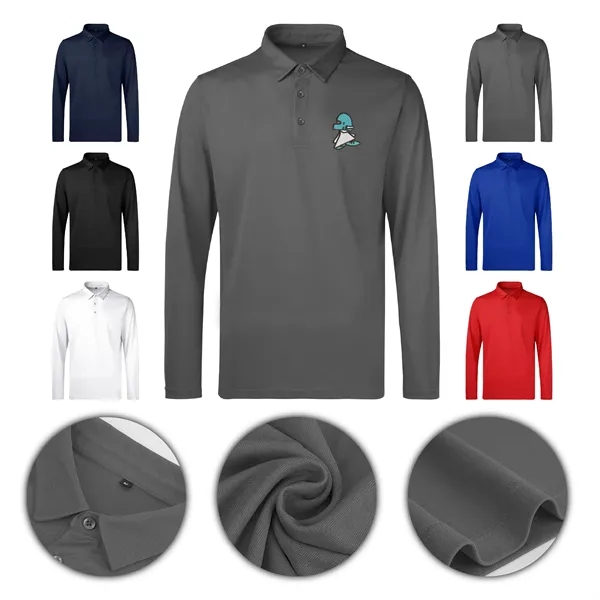 Men's Micro Pique Long Sleeve Sport Polo - Men's Micro Pique Long Sleeve Sport Polo - Image 0 of 0