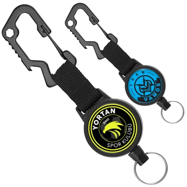 Outdoor Carabiner Round Badge Reel w/ Keyring - Outdoor Carabiner Round Badge Reel w/ Keyring - Image 0 of 2