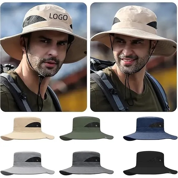 Fishing Hat with Wide Brim Cooling Mesh - Fishing Hat with Wide Brim Cooling Mesh - Image 0 of 5