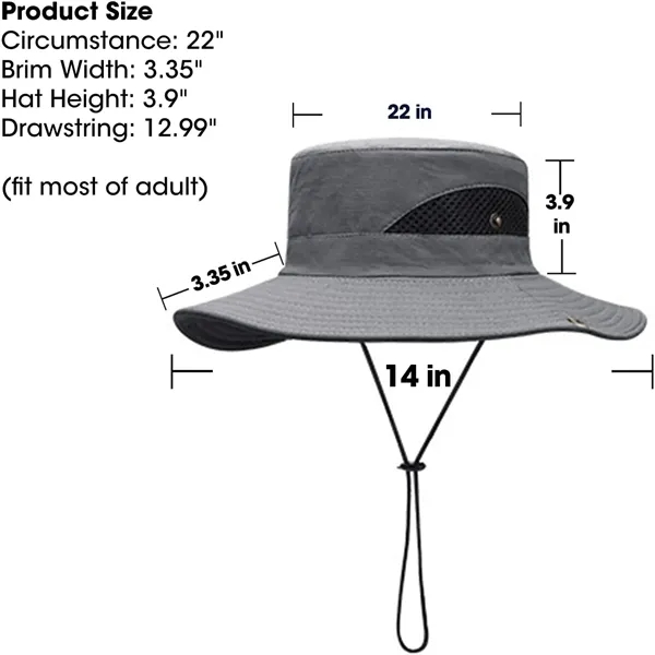 Fishing Hat with Wide Brim Cooling Mesh - Fishing Hat with Wide Brim Cooling Mesh - Image 3 of 5
