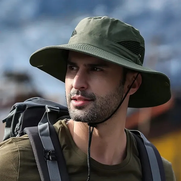 Fishing Hat with Wide Brim Cooling Mesh - Fishing Hat with Wide Brim Cooling Mesh - Image 4 of 5