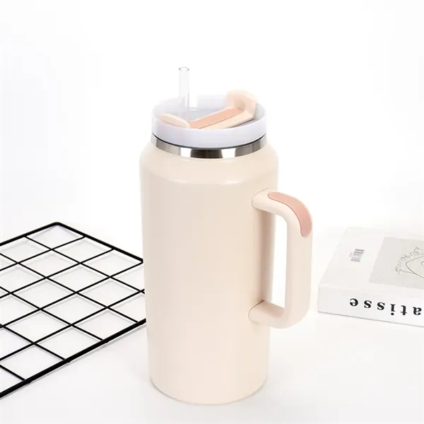 64oz Large Mug Tumbler with Handle and Straw Lid - 64oz Large Mug Tumbler with Handle and Straw Lid - Image 8 of 12