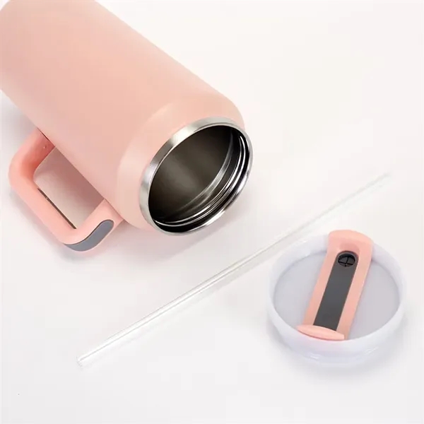 64oz Large Mug Tumbler with Handle and Straw Lid - 64oz Large Mug Tumbler with Handle and Straw Lid - Image 5 of 12