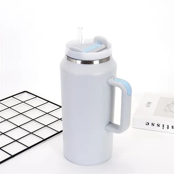 64oz Large Mug Tumbler with Handle and Straw Lid - 64oz Large Mug Tumbler with Handle and Straw Lid - Image 9 of 12