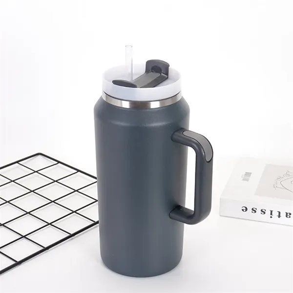 64oz Large Mug Tumbler with Handle and Straw Lid - 64oz Large Mug Tumbler with Handle and Straw Lid - Image 10 of 12