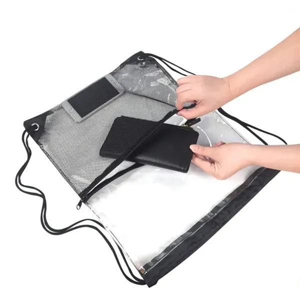 PVC With Mesh Pockets Backpack - PVC With Mesh Pockets Backpack - Image 1 of 4