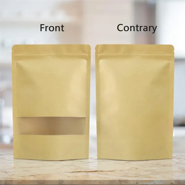 Resealable Kraft Food Bags with Window, Multiple Sizes - Resealable Kraft Food Bags with Window, Multiple Sizes - Image 4 of 5