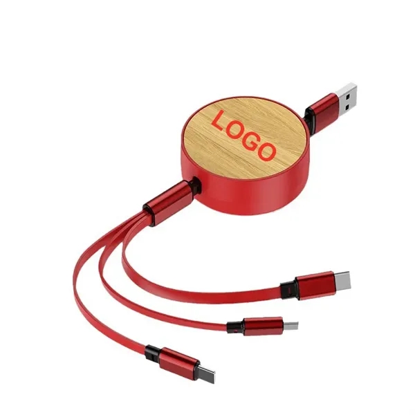 Bamboo Retractable Charging Cable - Bamboo Retractable Charging Cable - Image 1 of 5