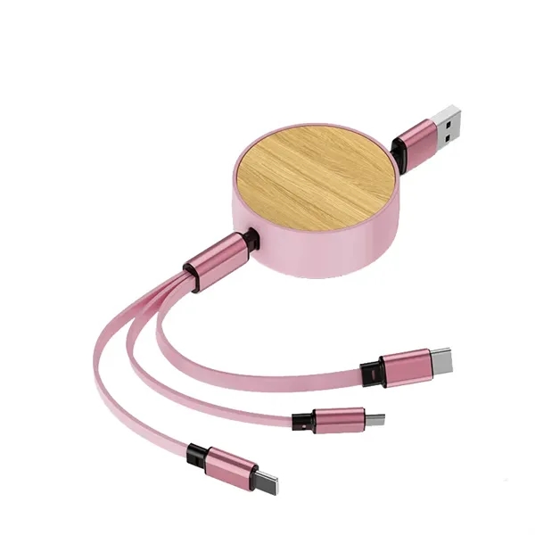 Bamboo Retractable Charging Cable - Bamboo Retractable Charging Cable - Image 2 of 5