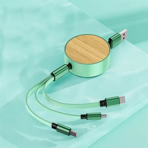 Bamboo Retractable Charging Cable - Bamboo Retractable Charging Cable - Image 4 of 5