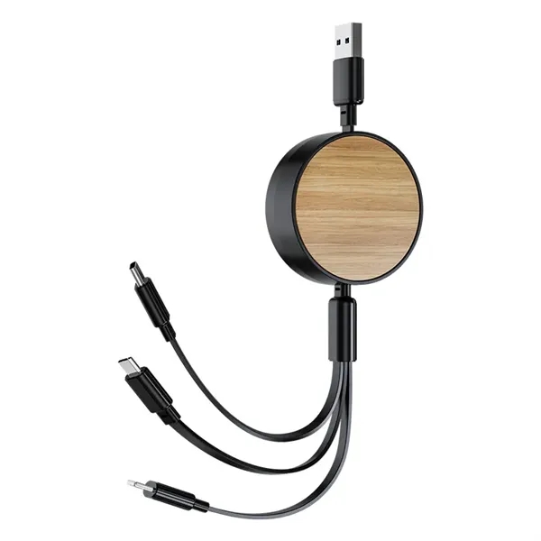 Bamboo Retractable Charging Cable - Bamboo Retractable Charging Cable - Image 5 of 5