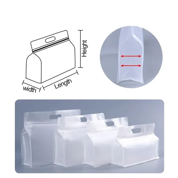 Transparent Stand Up Food Packing Bags with Handle, 5 Sizes - Transparent Stand Up Food Packing Bags with Handle, 5 Sizes - Image 2 of 4