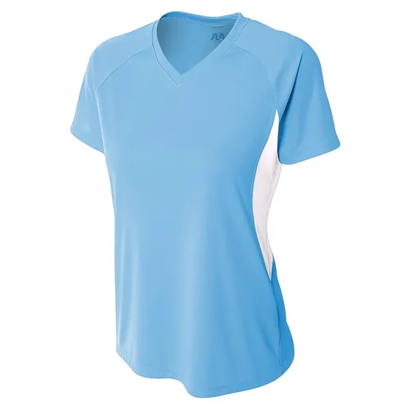 A4 Apparel Women's Color Block Performance V-Neck - A4 Apparel Women's Color Block Performance V-Neck - Image 5 of 12