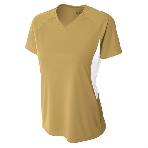 A4 Apparel Women's Color Block Performance V-Neck - A4 Apparel Women's Color Block Performance V-Neck - Image 11 of 12