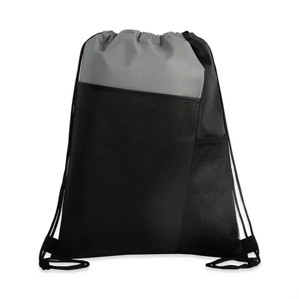 Tri-Colored Mesh Pocket Drawstring Backpack - Tri-Colored Mesh Pocket Drawstring Backpack - Image 1 of 7