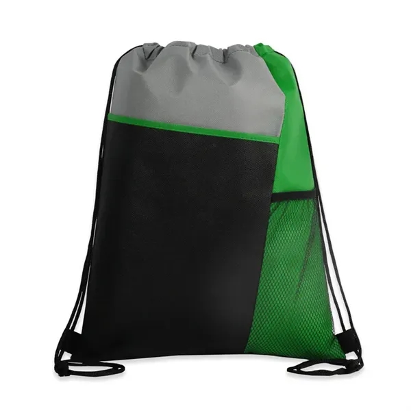 Tri-Colored Mesh Pocket Drawstring Backpack - Tri-Colored Mesh Pocket Drawstring Backpack - Image 7 of 7