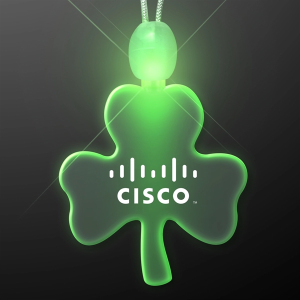 Acrylic Big Shamrock Shape Necklace with LED - Acrylic Big Shamrock Shape Necklace with LED - Image 2 of 9