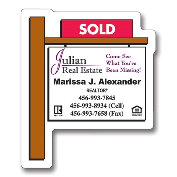 Magnet - Real Estate Sold Sign Shape (2.25x2.75) - 20 Mil. - Magnet - Real Estate Sold Sign Shape (2.25x2.75) - 20 Mil. - Image 0 of 0