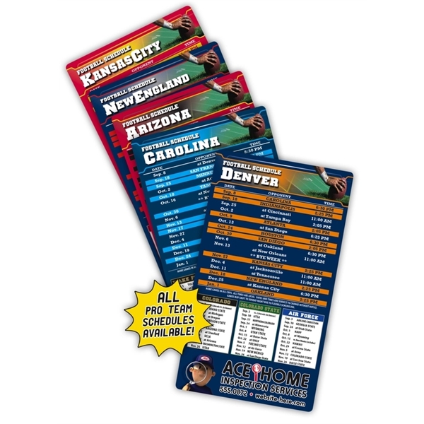 Magnet Sport Schedules - 4x7 Football Round Corners - 25 mil - Magnet Sport Schedules - 4x7 Football Round Corners - 25 mil - Image 0 of 0