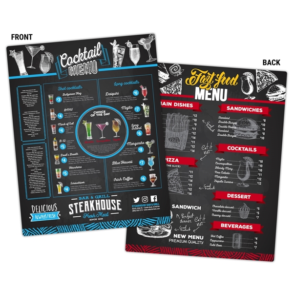 Laminated Menu Card - 8.5x11 - Laminated Menu Card - 8.5x11 - Image 0 of 0