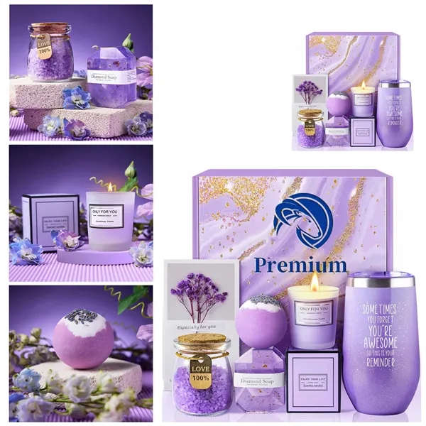 Lavender Spa Gift Basket Set - Lavender Spa Gift Basket Set - Image 0 of 14