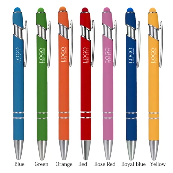 Metal Ballpoint Pen with Color Stylus Tip - Metal Ballpoint Pen with Color Stylus Tip - Image 2 of 10