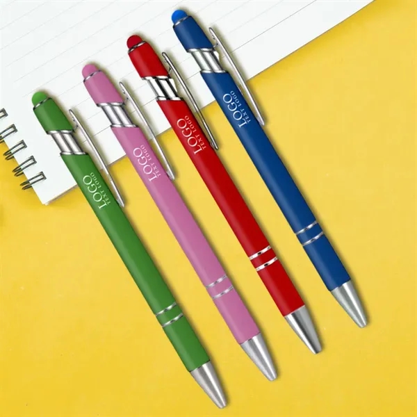 Metal Ballpoint Pen with Color Stylus Tip - Metal Ballpoint Pen with Color Stylus Tip - Image 0 of 10