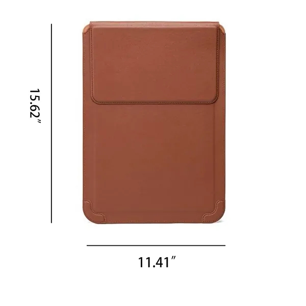 Laptop Sleeve Case Leather Bag Adjustable Stand Portable - Laptop Sleeve Case Leather Bag Adjustable Stand Portable - Image 1 of 10