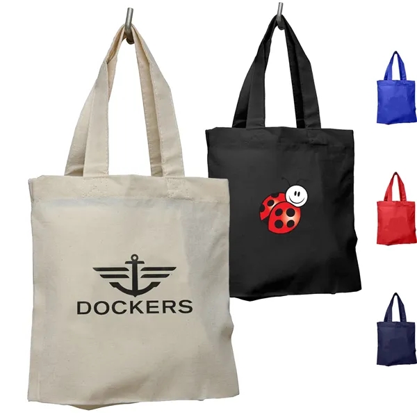 7 OZ Small Cotton Tote Bag W/ 12" Handle - 7 OZ Small Cotton Tote Bag W/ 12" Handle - Image 0 of 5