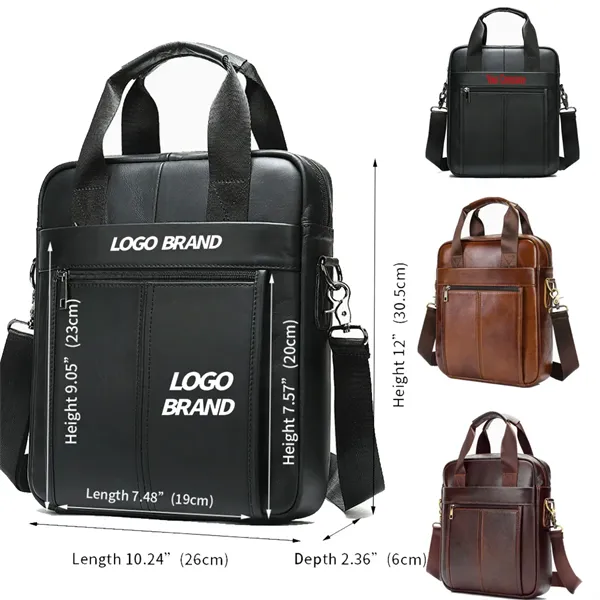 Mens Briefcase Real Genuine Leather Business Laptop Bag - Mens Briefcase Real Genuine Leather Business Laptop Bag - Image 0 of 2