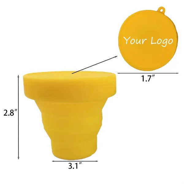 Folding Silicone Cup With Lids - Folding Silicone Cup With Lids - Image 1 of 1