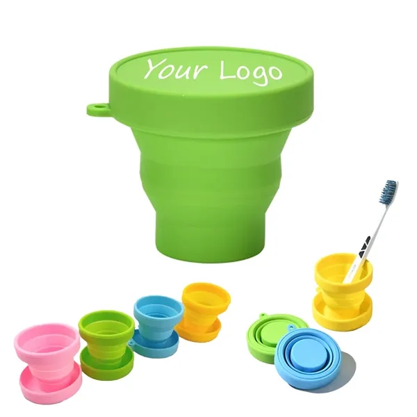 Folding Silicone Cup With Lids - Folding Silicone Cup With Lids - Image 0 of 1