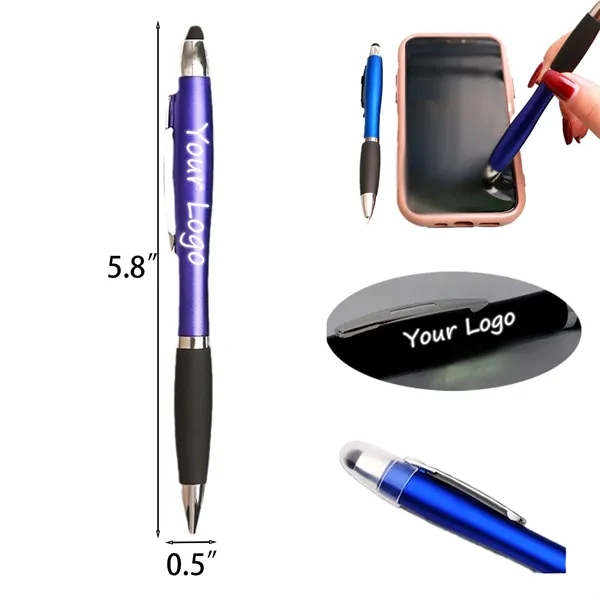 Gourd Shaped Led Light Up Logo Touch Ballpoint Pen - Gourd Shaped Led Light Up Logo Touch Ballpoint Pen - Image 1 of 1