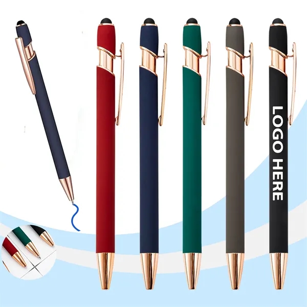 Rose Gold Stylus Tip Metal Ballpoint Pen - Rose Gold Stylus Tip Metal Ballpoint Pen - Image 0 of 2