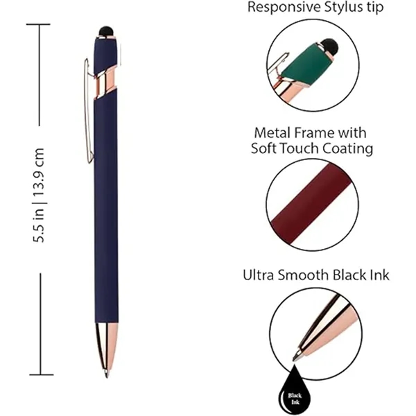 Rose Gold Stylus Tip Metal Ballpoint Pen - Rose Gold Stylus Tip Metal Ballpoint Pen - Image 1 of 2