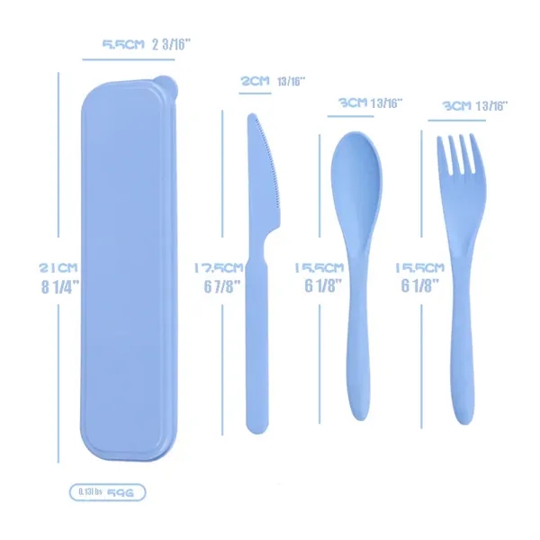 Wheat Straw Cutlery Knife Fork Spoon Portable Tableware Set - Wheat Straw Cutlery Knife Fork Spoon Portable Tableware Set - Image 1 of 3