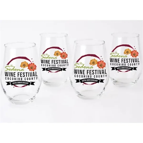 Full Color Stemless Wine Glass Gift Set Of 4