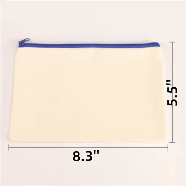 Eco Canvas Cotton Utility Pouch Cosmetic Storage Zipper Bag - Eco Canvas Cotton Utility Pouch Cosmetic Storage Zipper Bag - Image 1 of 3