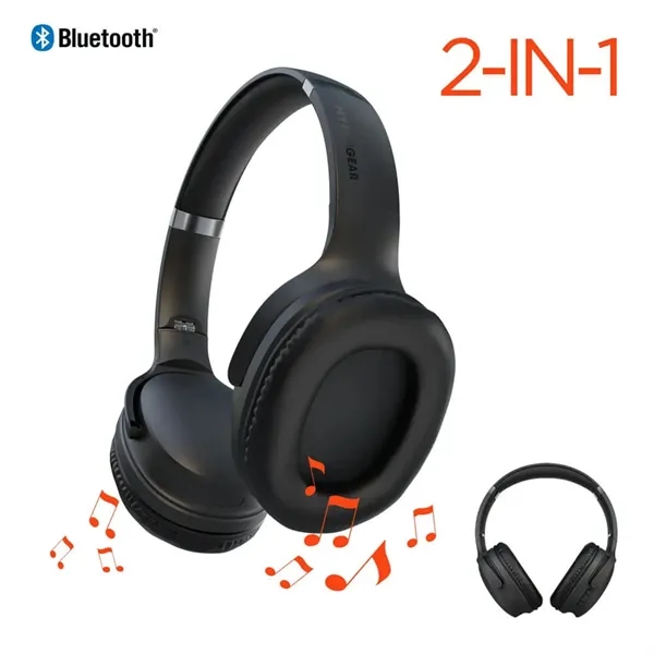 HyperGear Flip 2-in-1 Wireless Headphones + Speaker - Black - HyperGear Flip 2-in-1 Wireless Headphones + Speaker - Black - Image 0 of 9